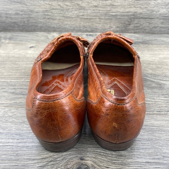 Hippopotamus Woven Kiltie Tassel Loafers Mens 9.5D Cognac Brown Leather Brazil main image 6